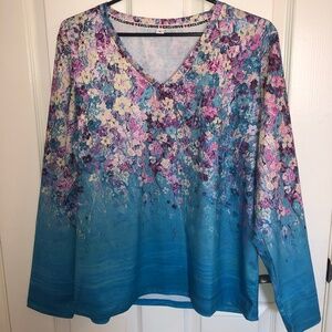 LOVELY STRETCH LONG SLEEVE TOP💙💐💚